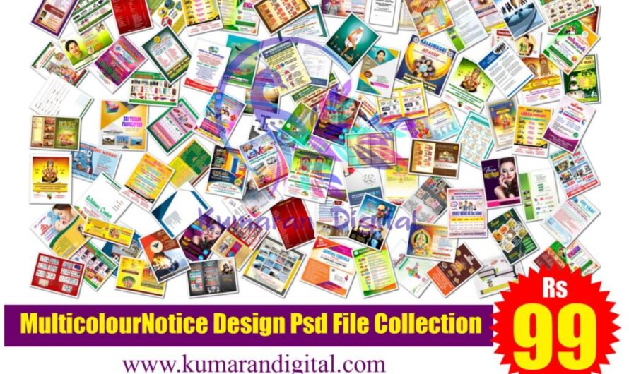 A4 Multicolour Notice Design Psd Collection