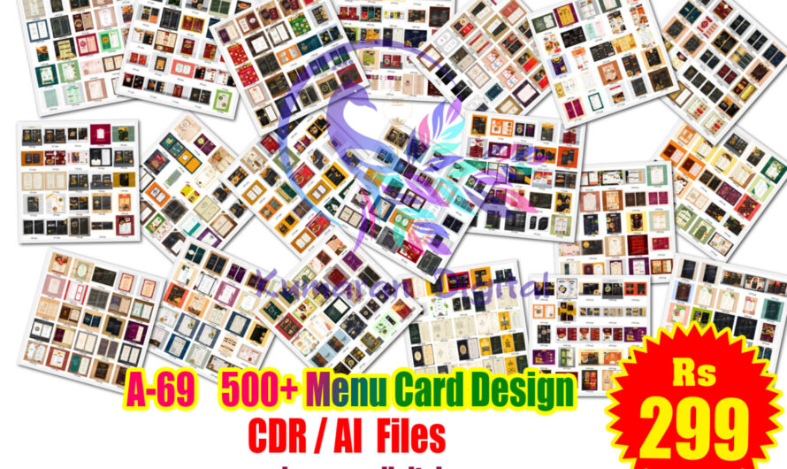 500+ Menu Card Design CDR + AI Files Collection