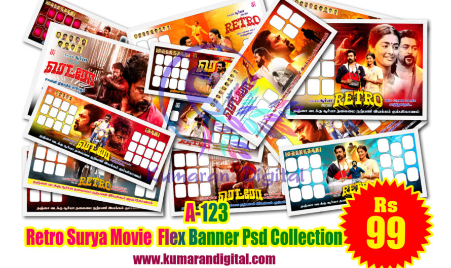 Retro Surya Movie Flex Banner Psd Collection