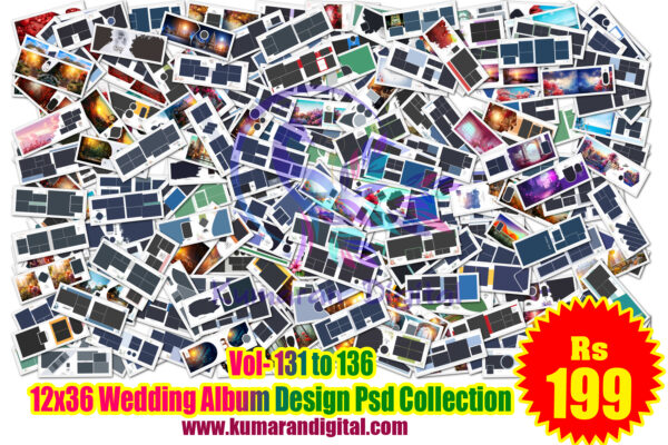 36 x12 Wedding Album Design Psd Collection Vol-131 to 136