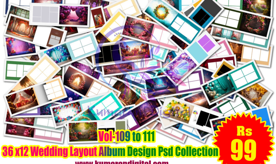 36 x12 Wedding Layout Album Design Psd Collection Vol-109 to111