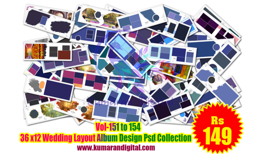 36 x12 Wedding Layout Album Design Psd Collection Vol-151to154