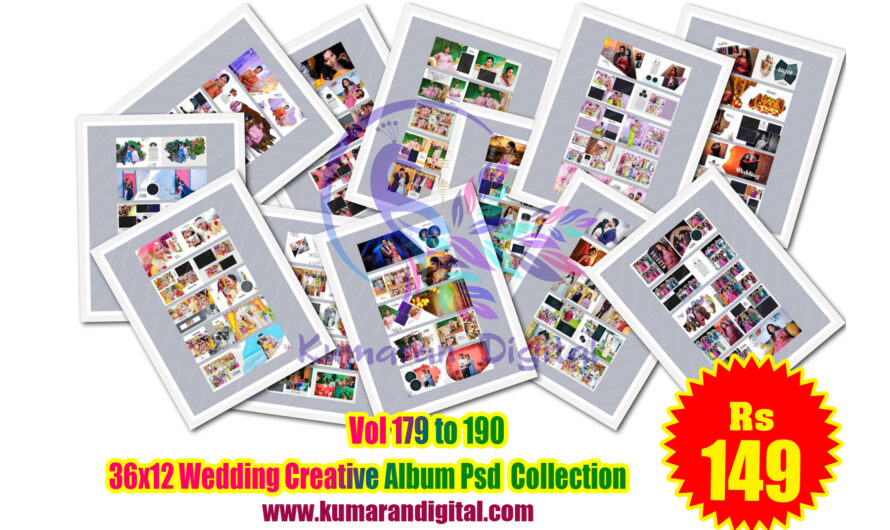 36×12 Wedding Creative Album Psd Collection Vol 179-190