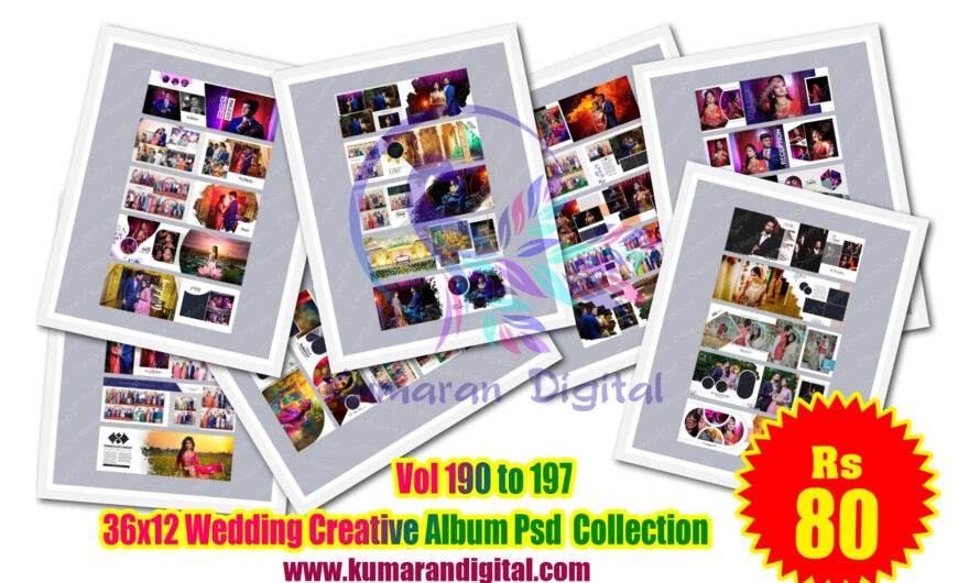 36×12 Wedding Creative Album Psd Collection Vol 191-197