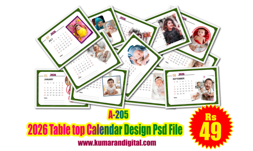 2026 Table top Calendar Design Psd Collection