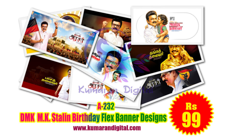 DMK M.K. Stalin Birthday Flex Banner Designs Psd Collection